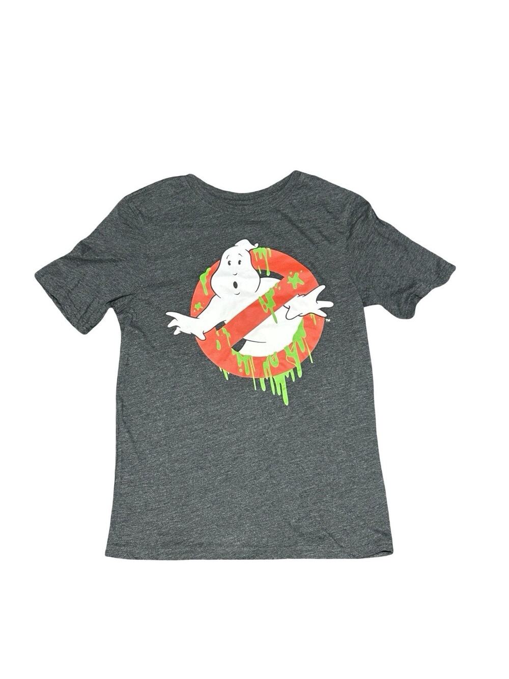 Ghostbusters Kids XL 14-16 Gray Slimer Logo Graphic T-Shirt Short Sleeve